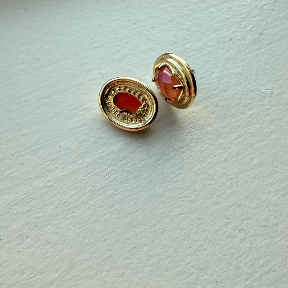 Elegant Gold and Red Clip-On Earrings